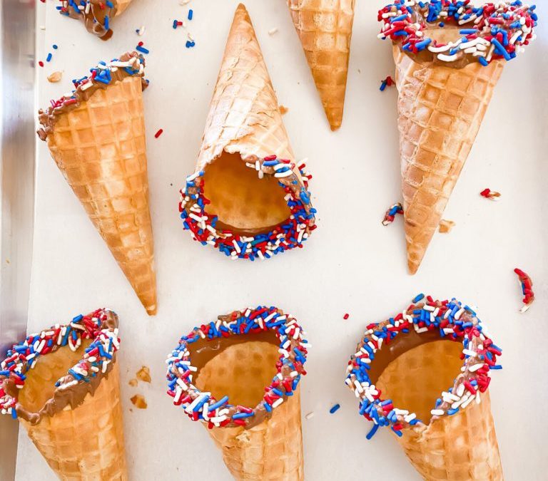 Recipe: 4th of July Chocolate Dipped Ice Cream Cones